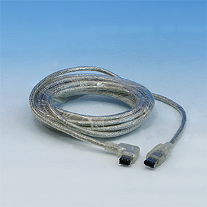 FireWire Cable A, 6-6 pin, 4 m with Right Angled Plug (D)
