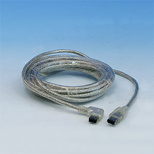 Câble FireWire A, 6-6 Pin, 4 m avec connecteur coudé (D)