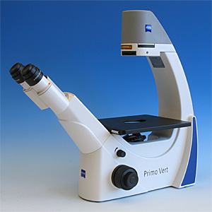 Primovert microscope stand with binocular tube