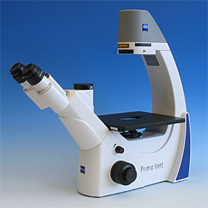 Primovert microscope stand with binocular phototube