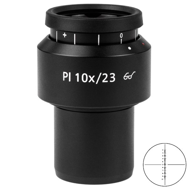 Product image of Eyepiece PL 10x/23 Br. foc. with Crossline Micrometer 10:100