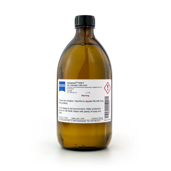 Immersion oil "Immersol" 518 F fluorescence free, bottle 500 ml